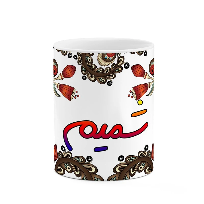 ماگ کاکتی مدل اسم شمیم طرح سنتی گل و بته کد mgh45872