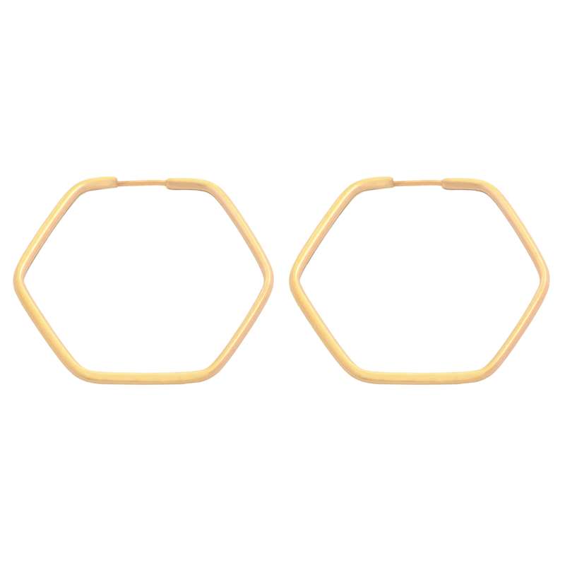 گوشواره طلا 18 عیار زنانه طلای مستجابی مدل هندسی شش ضلعی کد 23