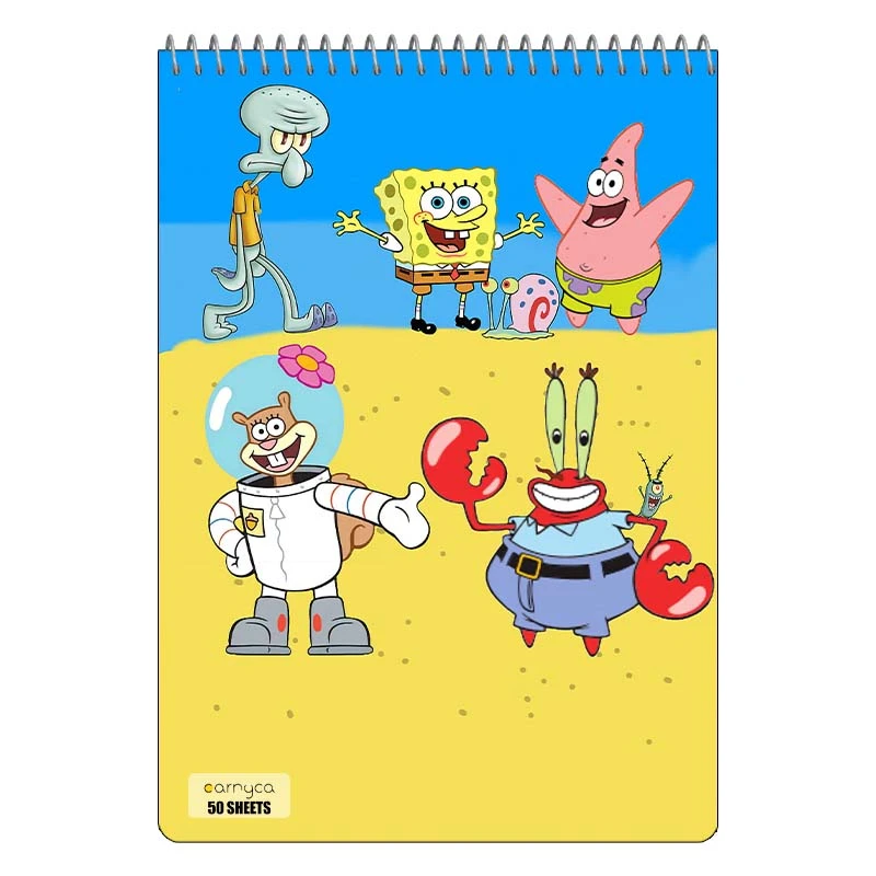 دفتر نقاشی 50 برگ سیمی کارنیکا طرح باب اسفنجی spong bob کد 39645