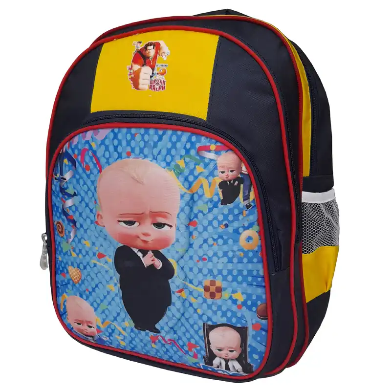 کوله پشتی مدل سه زیپ طرح بچه رئیس کد 1460