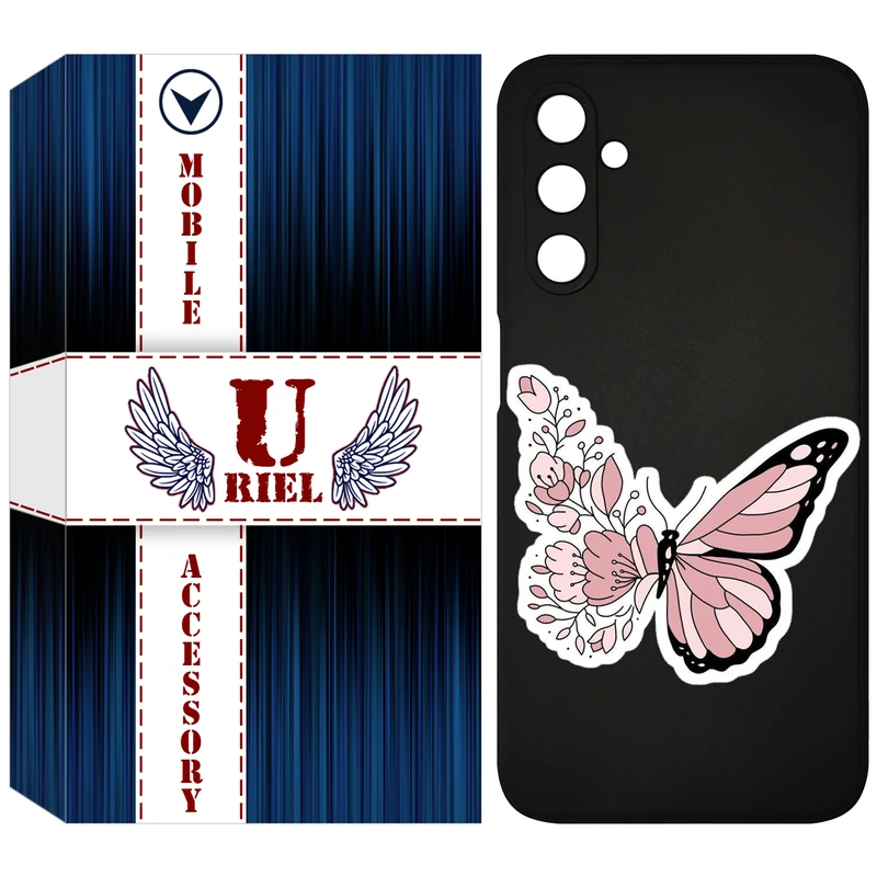 کاور یوریل قاب مدل KSH کد 98 طرح پروانه مناسب برای گوشی موبایل سامسونگ Galaxy A24
