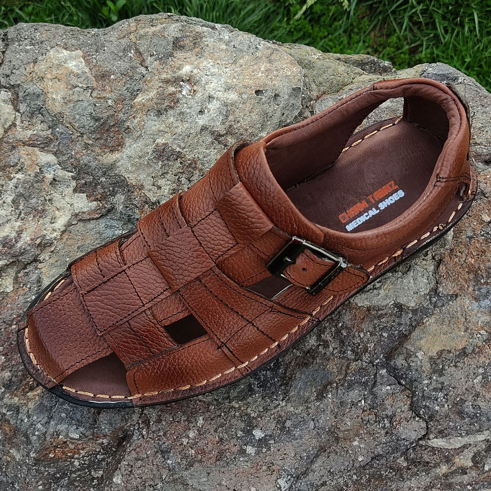 صندل مردانه چرم تبریز مدل تندر -  - 6