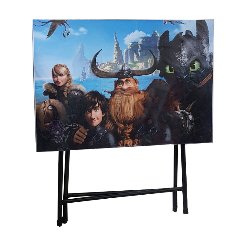 ست میز تحریر و صندلی مدل تاشو نرمال طرح اژدها سوار