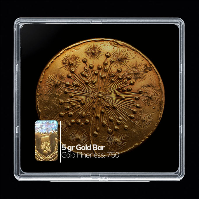 شمش طلا 18 عیار مدوپد مدل سکه قاصدک کد SG10688
