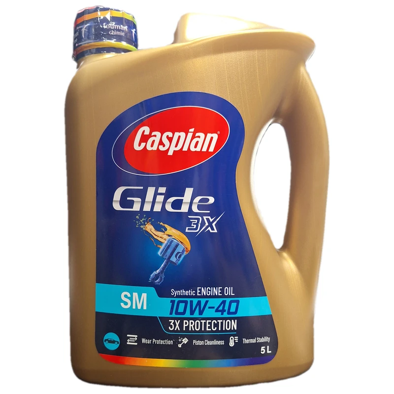 روغن موتور خودرو هیبریدی، تنفس طبیعی، بنزینی، گازسوز (CNG یا LPG)، توربوشارژ کاسپین مدل تمام سنتتیک SM 10W-40 حجم 5 لیتر