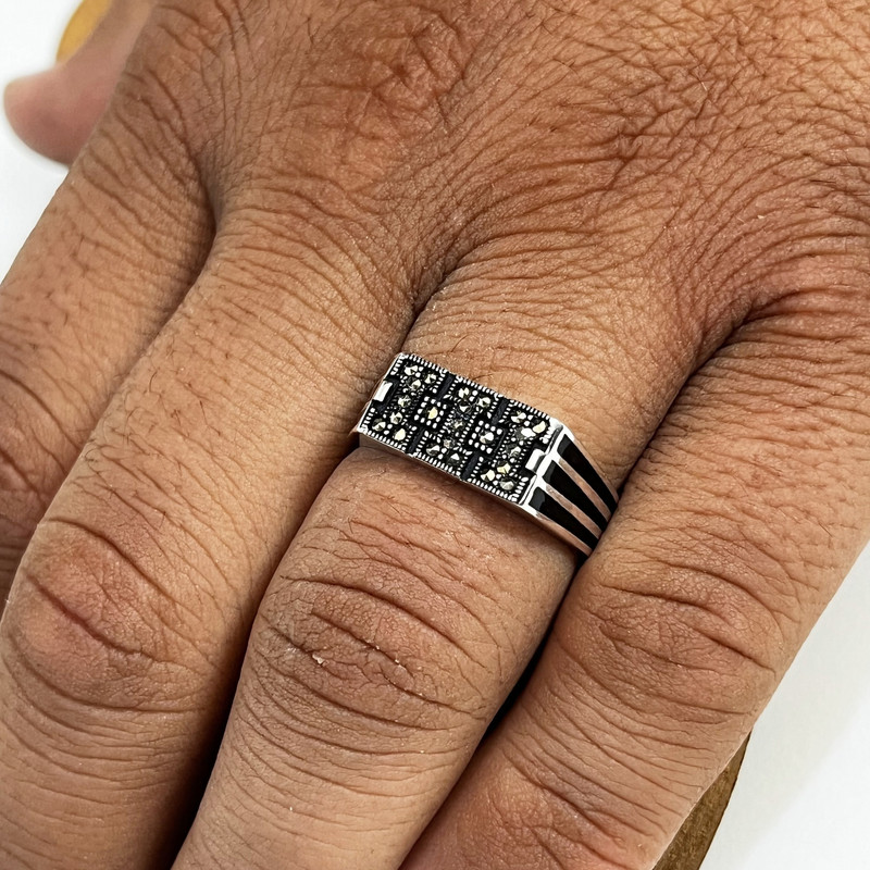 انگشتر نقره مارگازیت مردانه جی تی ای مدل 1114