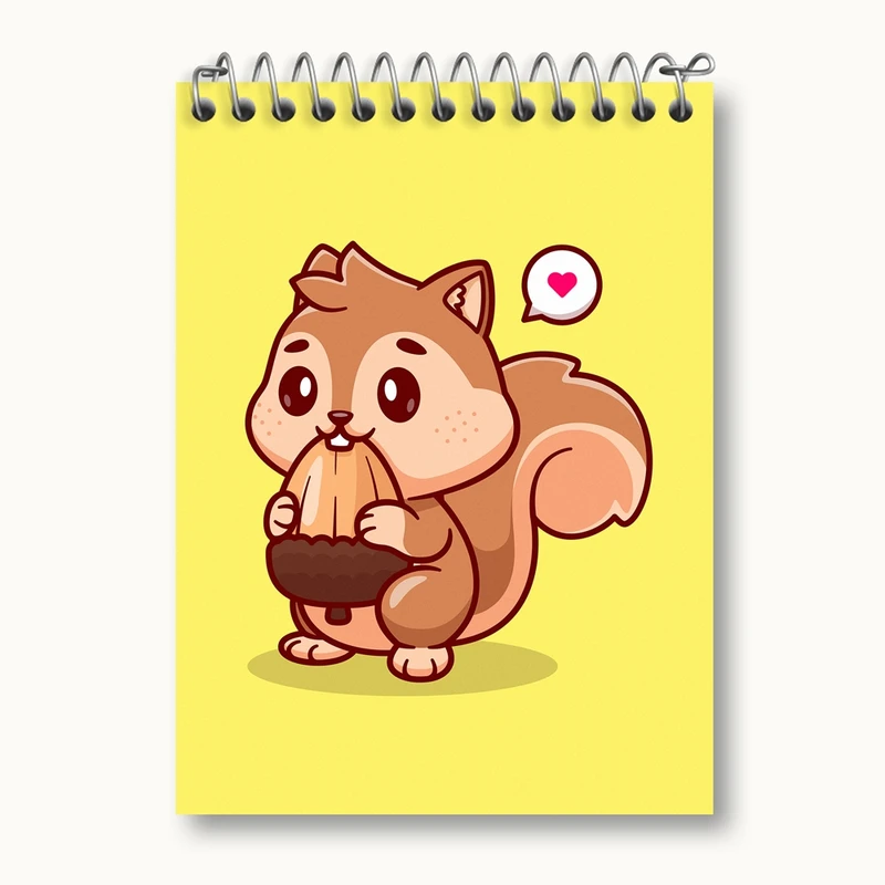 دفتر یادداشت 50 برگ خندالو مدل حیوانات بامزه سنجاب کد 29660