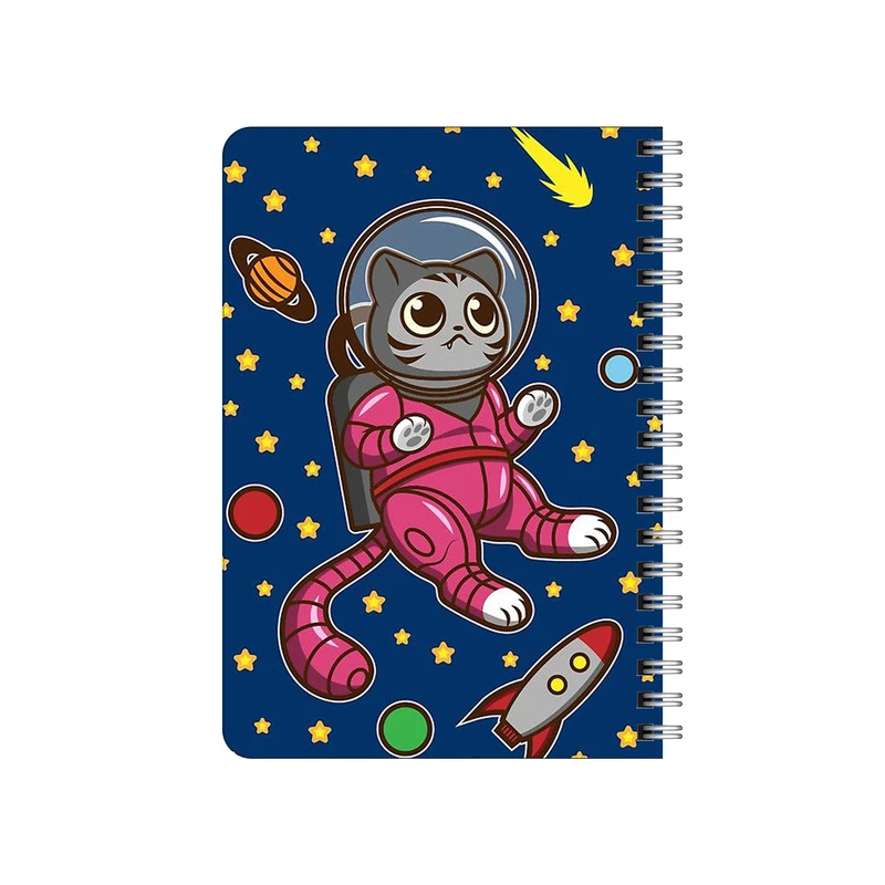 دفترچه یادداشت بامبیلیپ مدل چوبی طرح گربه فضایی کد 5211273