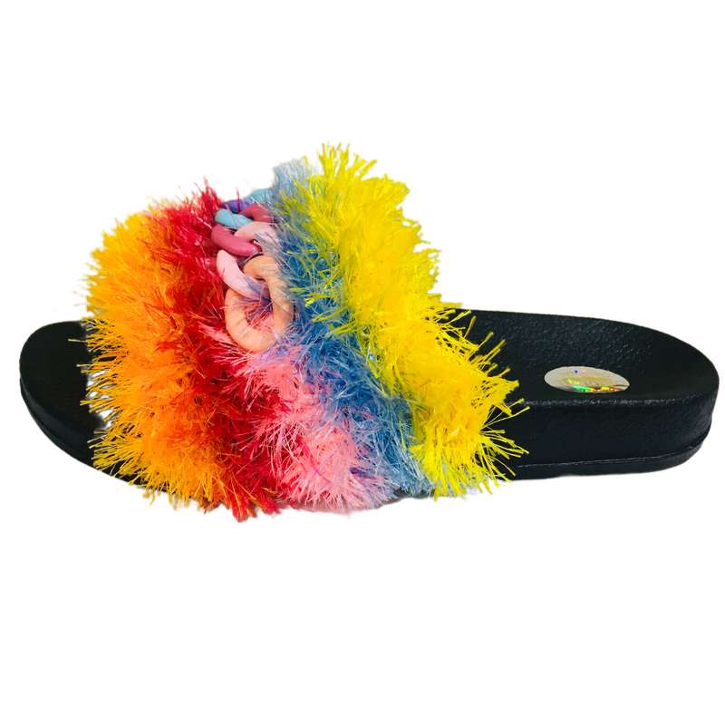 دمپایی زنانه مدل زنجيري پاستلي