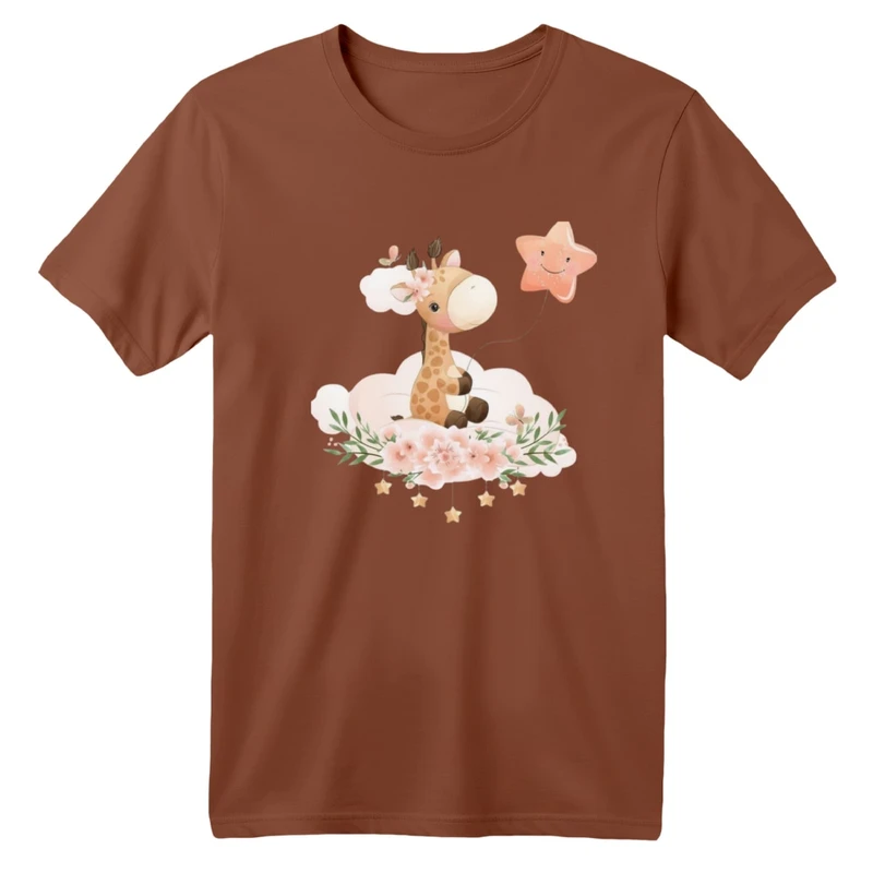 تی شرت آستین کوتاه بچگانه مدل زرافه و بادکنک