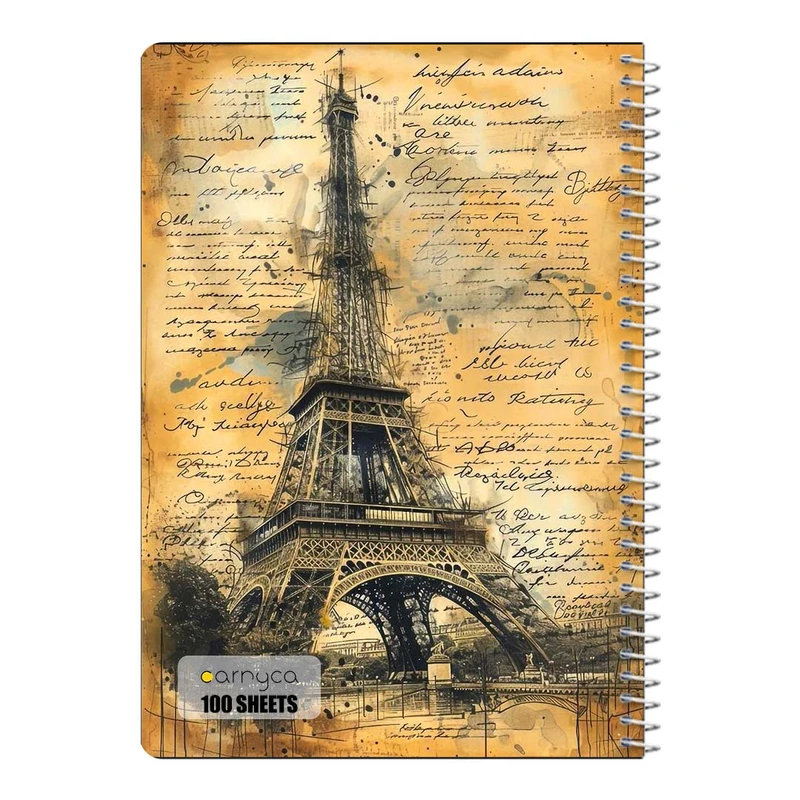 دفتر مشق 100 برگ سیمی کارنیکا طرح پاریس Paris کد 80108