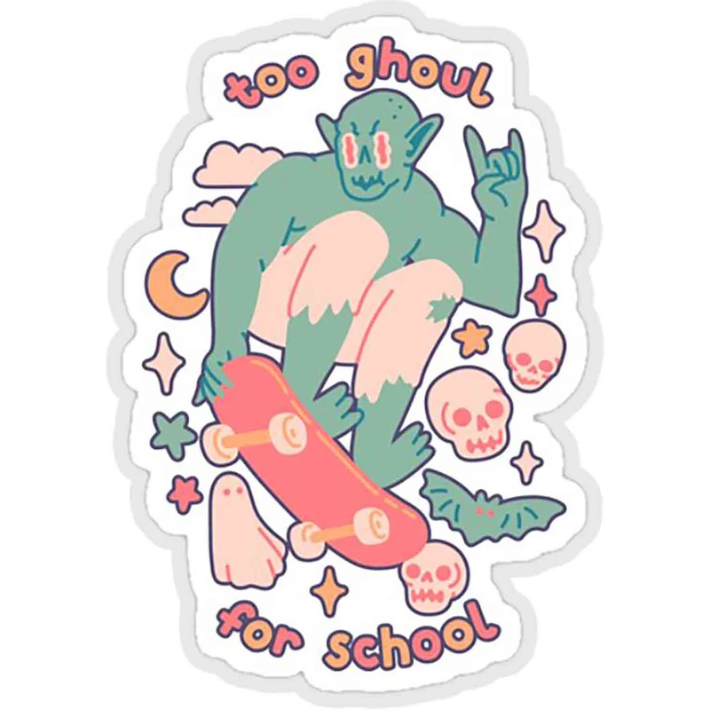 استیکر لپ تاپ طرح too ghoul for school کد ST1910