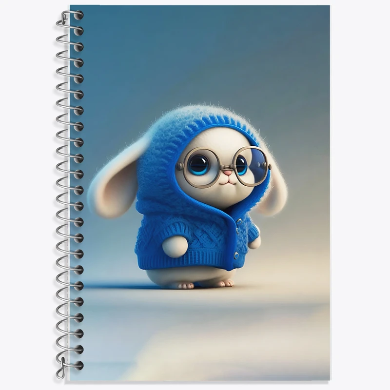 دفتر زبان 50 برگ خندالو مدل سه خط طرح خرگوش کیوت کد F5673