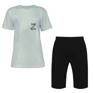 ست تی شرت آستین کوتاه و شلوارک زنانه مدل Z کد Da 603kT