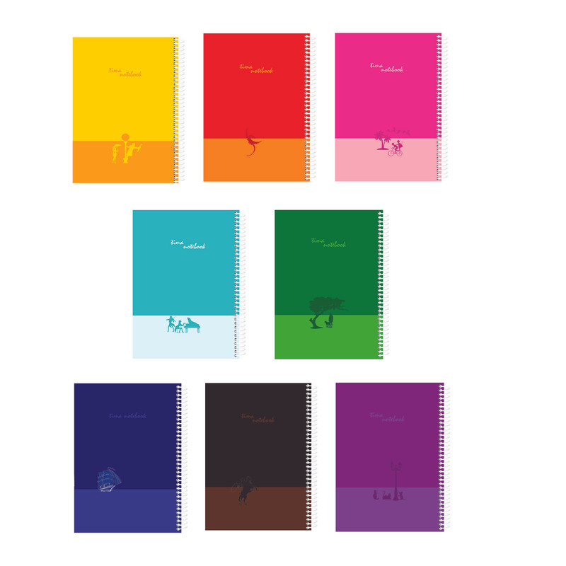 دفتر مشق 50 برگ تیما مدل اطلس مجموعه 8 عددی