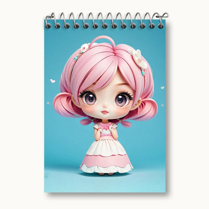 دفتر یادداشت 50 برگ خندالو مدل دخترانه (Girlish) کد 36886