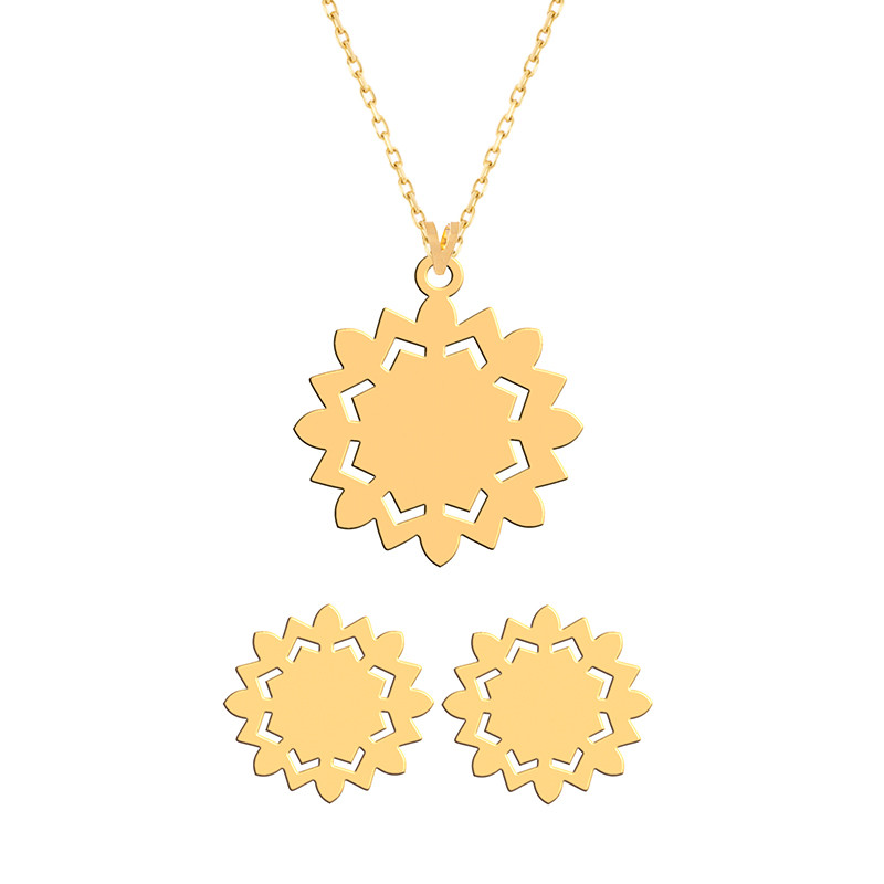 نیم ست طلا 18 عیار زنانه فرشته مدل اسلیمی WHSLZ-000012