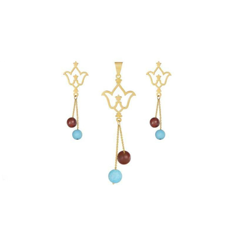 نیم ست طلا 18 عیار زنانه الن نار مدل ELMS0021