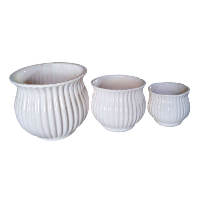 گلدان سرامیکی مدل خاتون کد H700  مجموعه 3 عددی