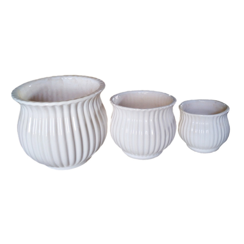 گلدان سرامیکی مدل خاتون کد H700  مجموعه 3 عددی
