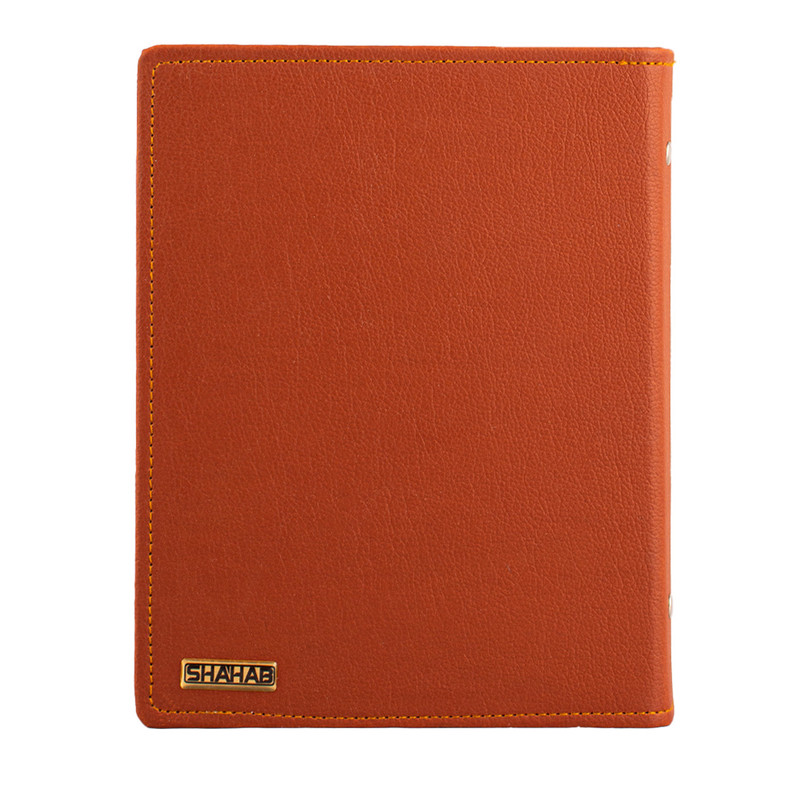 کلاسور مدل یک تکه چرمی پلاک دار 20 حلقه