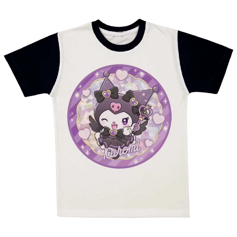 تی شرت آستین کوتاه دخترانه مدل عروسک بنفش کد A62