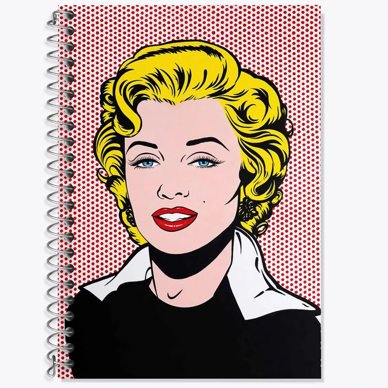 دفتر زبان 50 برگ خندالو مدل دو خط طرح مرلین مونرو Marilyn Monroe کد 3976