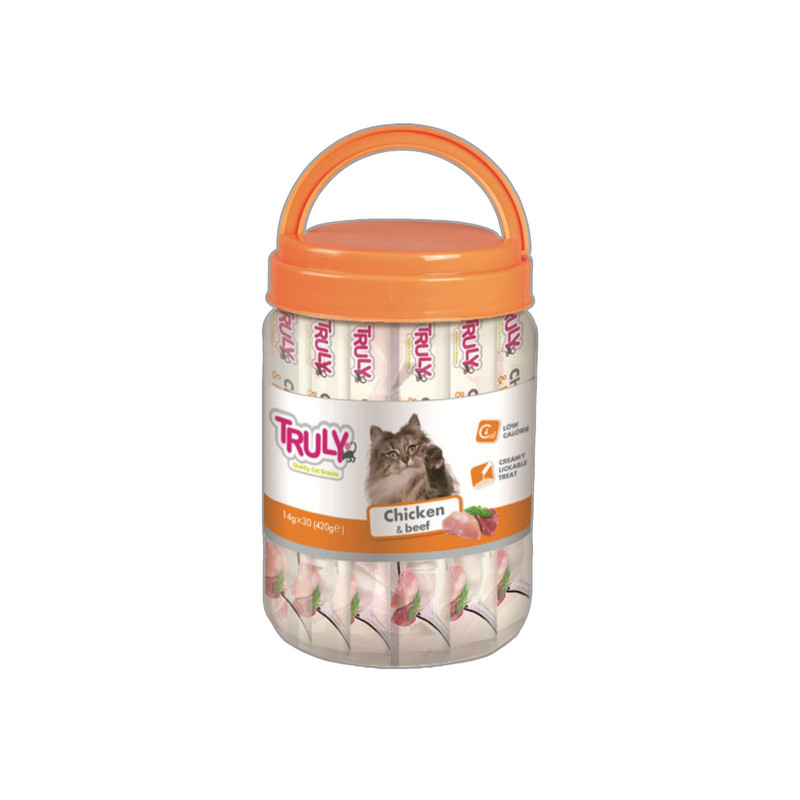 بستنی گربه ترولی مدل chicken  &  beef بسته 30 عددی