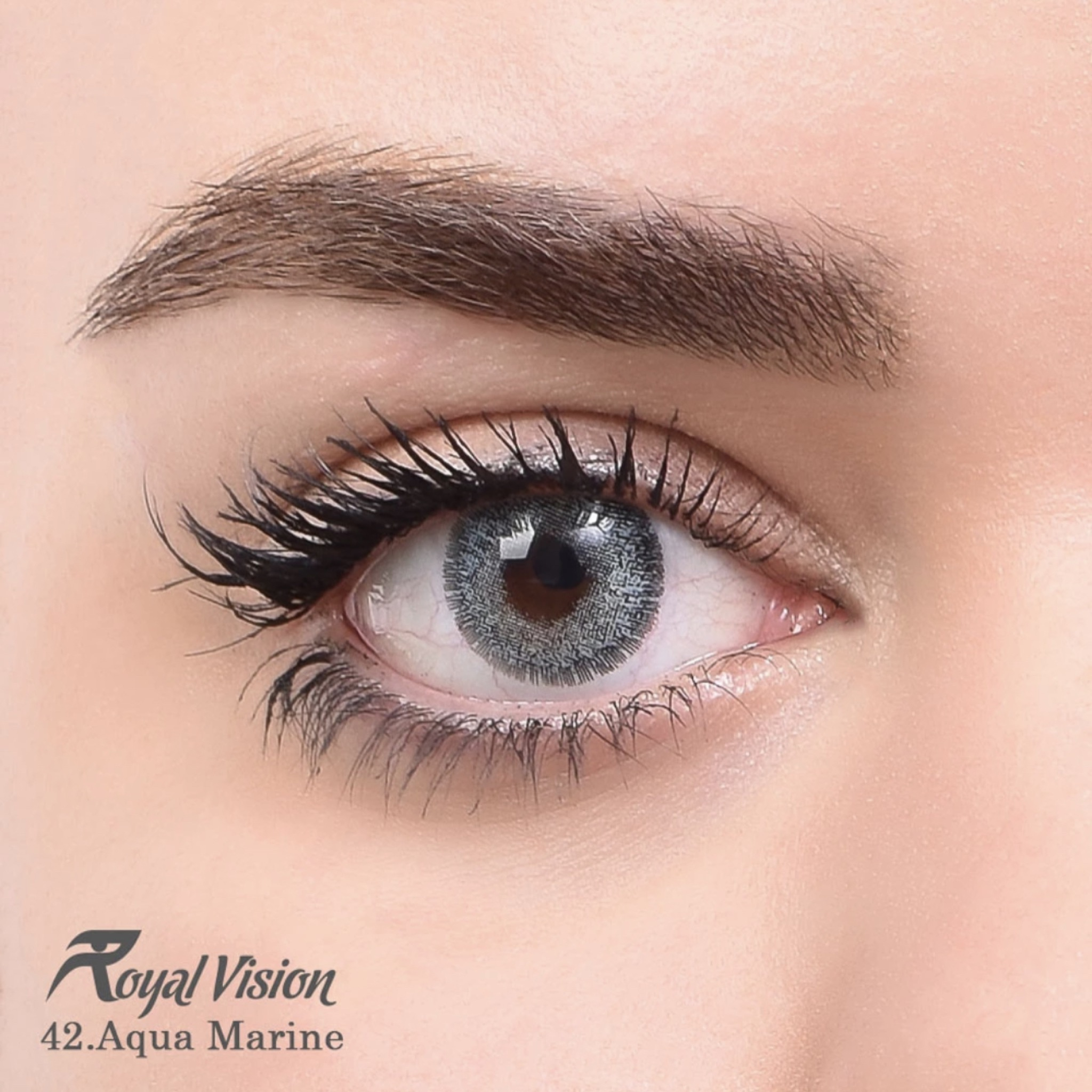 لنز چشم رویال ویژن شماره 42 رنگ آبی آکوا دور دار