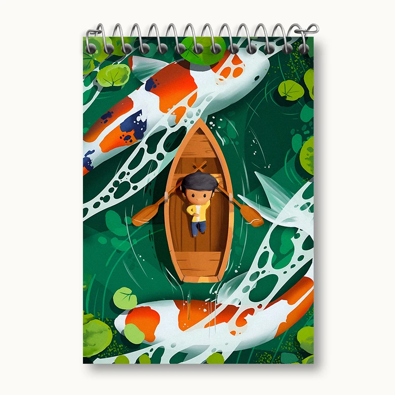 دفتر یادداشت 50 برگ خندالو طرح پسر و قایق کد N5671