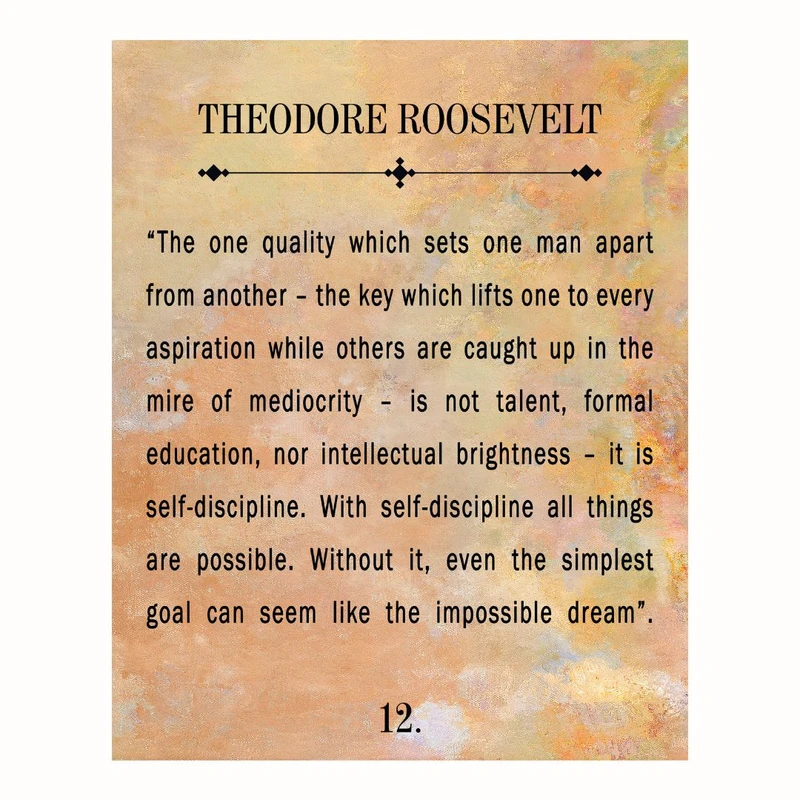 پوستر مدل تئودور روزولت -دیسیپلین شخصی