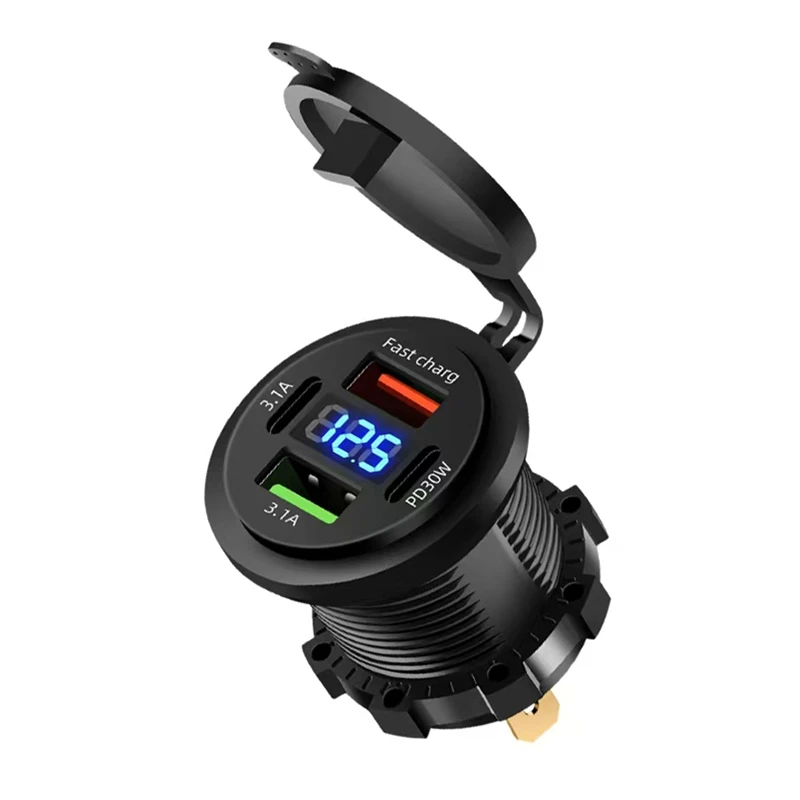 نمایشگر ولتاژ و شارژر  4 پورت مدل TYPE-C