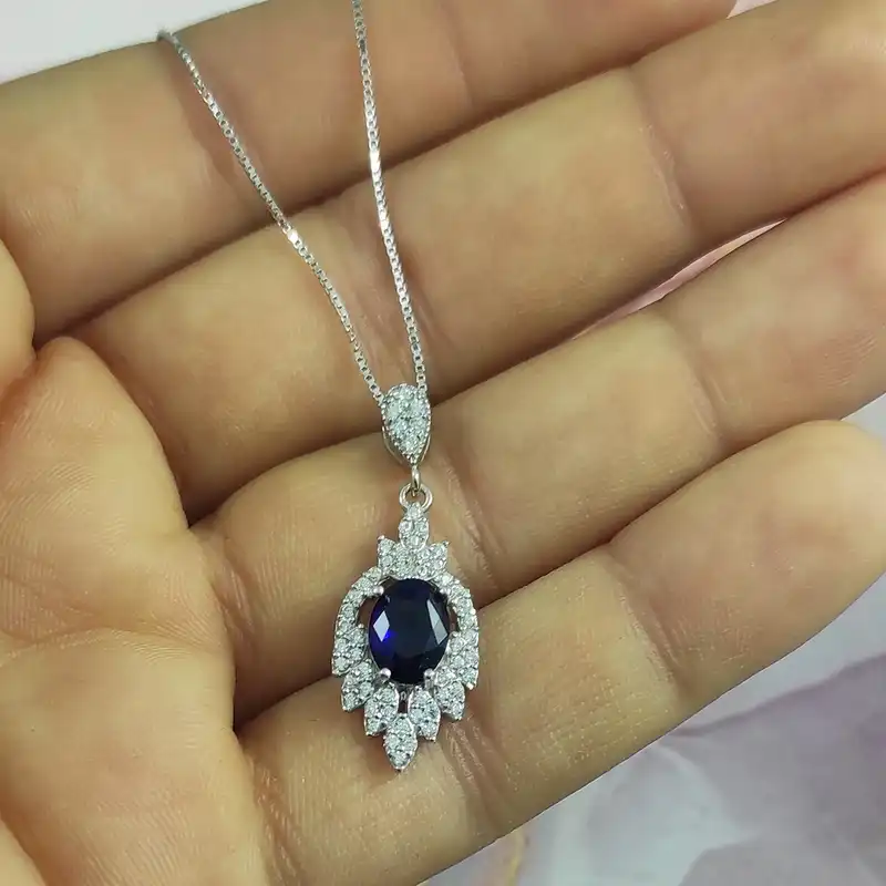 نیم ست نقره زنانه سلین کالا مدل یاقوت کبود کد Mps-4