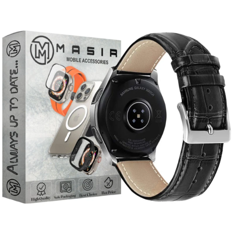 بند مسیر مدل Genuine Leather Strap مناسب برای ساعت هوشمند ایمیلب W02