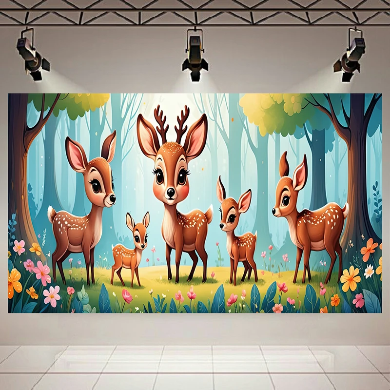  تابلو بوم طرح مخمل کودکانه گوزن و آهو کد AR304219