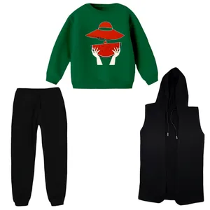 ست 3 تکه لباس راحتی بچگانه مدل یلدایی کد 05    