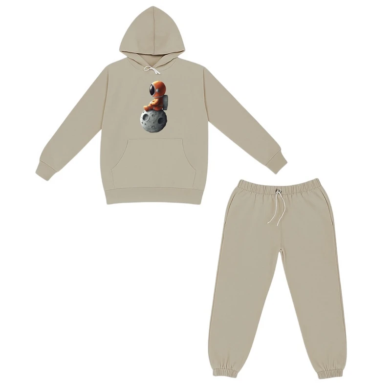 ست هودی و شلوار راحتی بچگانه مدل فضانورد و ماه کد v14 