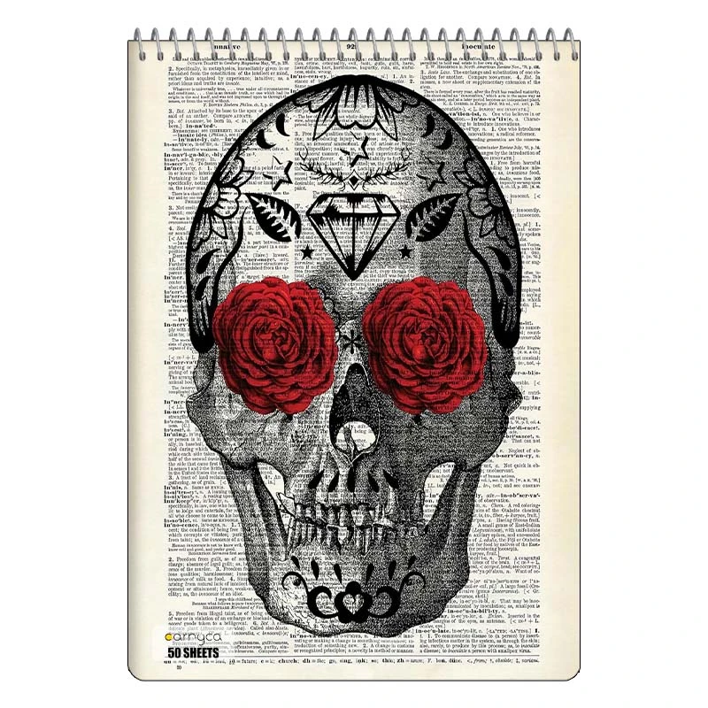دفتر نقاشی 50 برگ سیمی کارنیکا طرح روزنامه وینتج اسکلت Vintage Newspaper Skeleton کد 75932