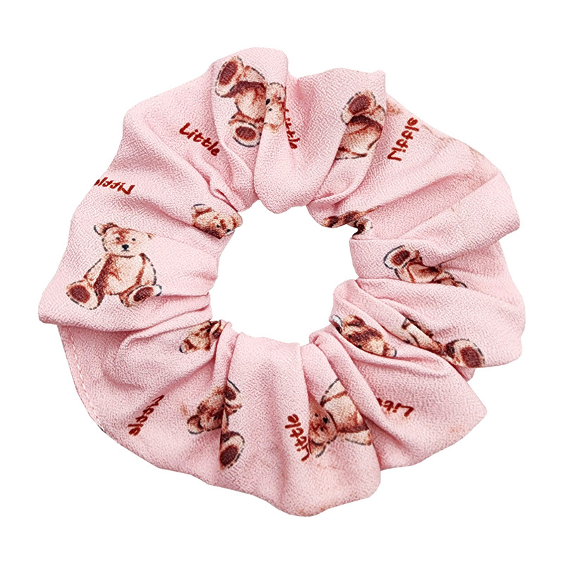 کش مو دخترانه مدل اسکرانچی طرح تدی کد KSH760