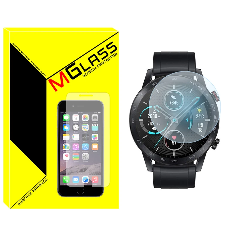 محافظ صفحه نمایش شیشه‌ای ام‌گلس مدل Glass-MG مناسب برای ساعت هوشمند آنر Magic 2 46mm