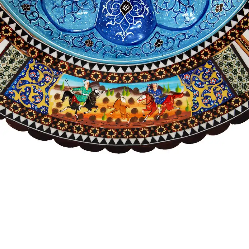 ساعت دیواری خاتم کاری مدل آرام گرد کد 47-1