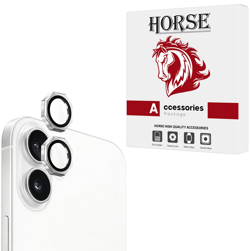 محافظ لنز دوربین شیشه‌ای هورس مدل R8ZH مناسب برای گوشی موبایل اپل iPhone 16