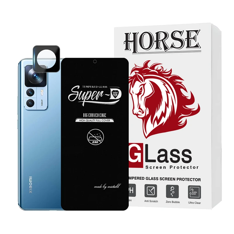  محافظ صفحه نمایش هورس مدل SUPLNFUHO مناسب برای گوشی موبایل شیائومی 12T / 12T Pro به همراه محافظ لنز گوشی