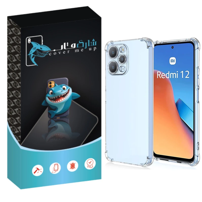 کاور شارک قاب مدل Crystal مناسب برای گوشی موبایل شیائومی Redmi 12 4G