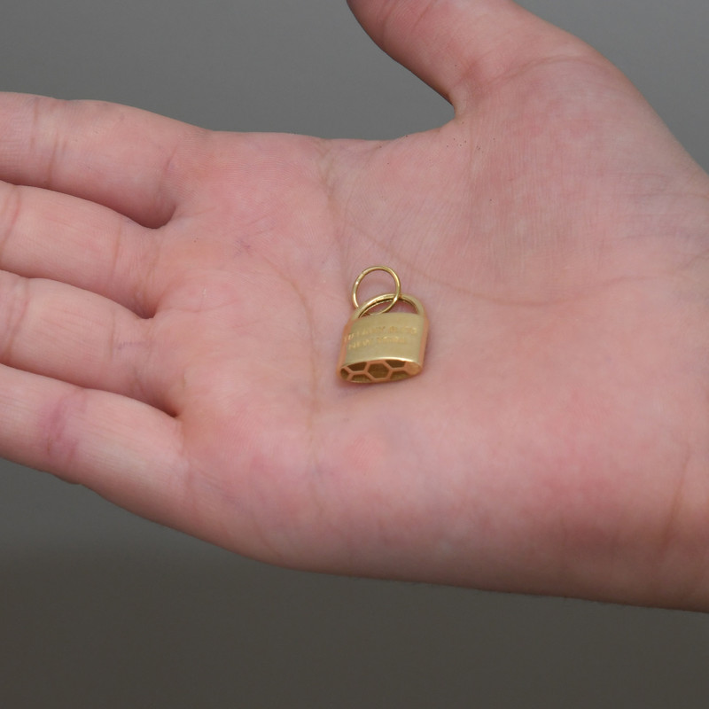 آویز گردنبند طلا 18 عیار زنانه طلای مستجابی طرح قفل تیفانی  کد T432