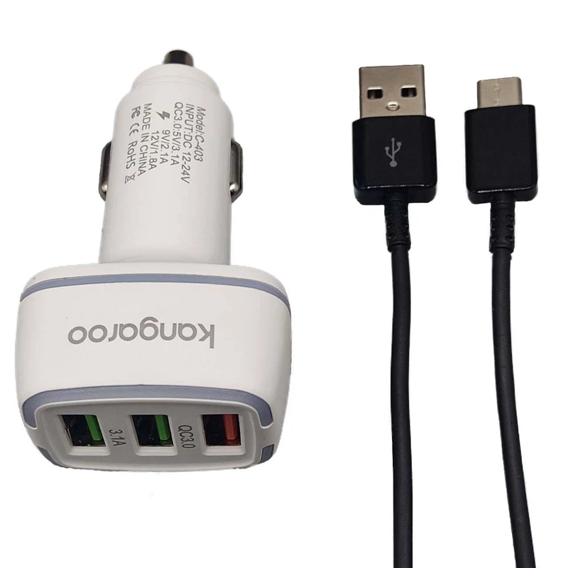 شارژر فندکی 15 وات کانگرو مدل C-403 به همراه کابل USB-C