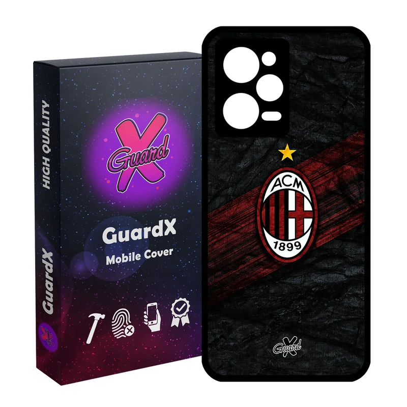 کاور گارد ایکس طرح AC Milan مدل Glass10057 مناسب برای گوشی موبایل شیائومی Redmi Note 12 Pro 5G/Poco X5 Pro 5G/Note 12 Pro Pro speed