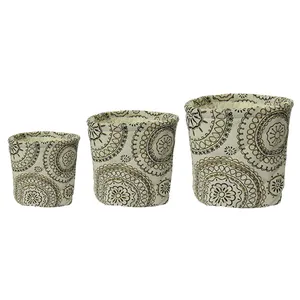 سبد نظم دهنده هوم اند لایف مدل سابین طرح دایره و گل فانتزی مجموعه 3 عددی