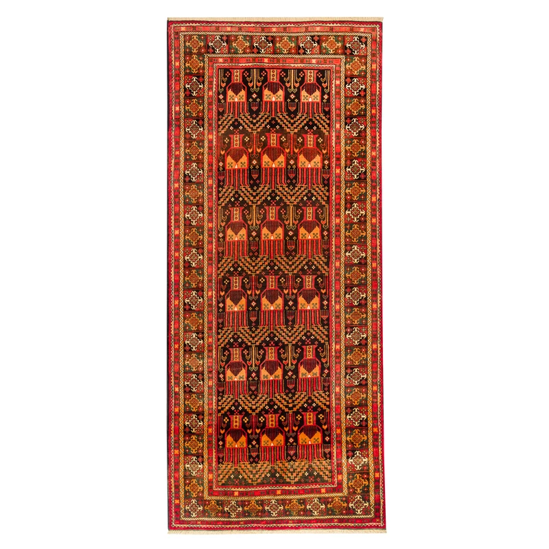 فرش دستبافت سه و نیم متری مدل نقشه بلوچ  کد 23.1272