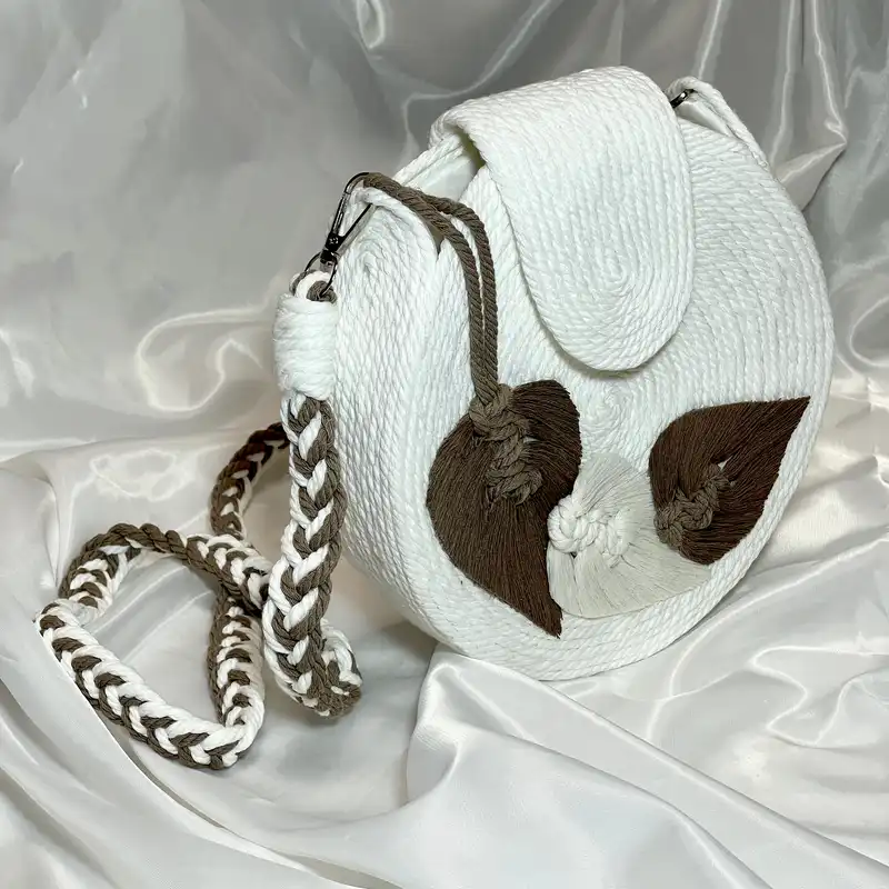 ست کیف و صندل زنانه مدل مکرومه S02